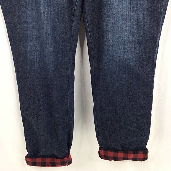 NWT Eddie Bauer Boyfriend Midrise Slim Flannel Lined Jeans Womens Plus Size 18W - Picture 4 of 9